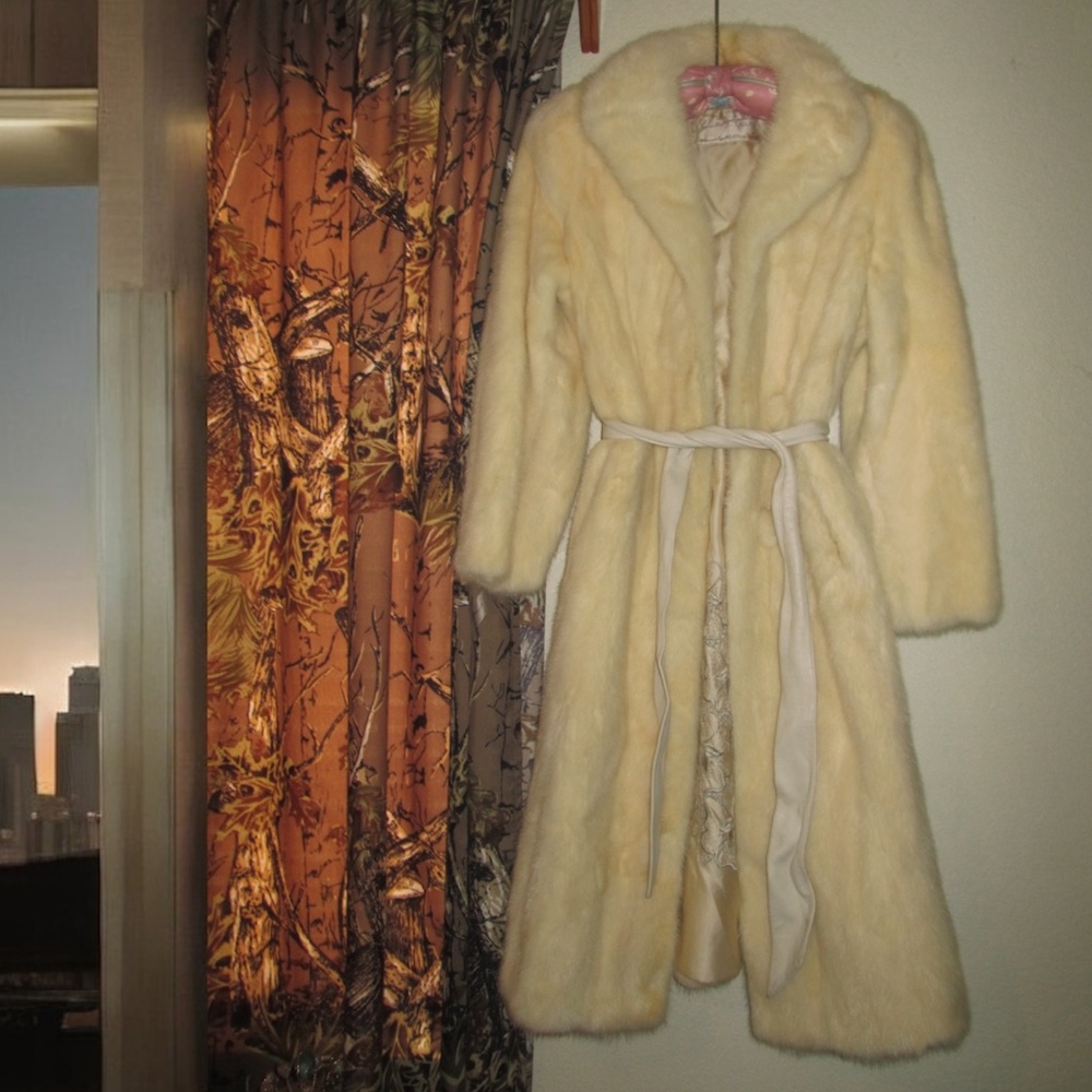 Vintage Blonde Pearl Mink Fur Swing Coat